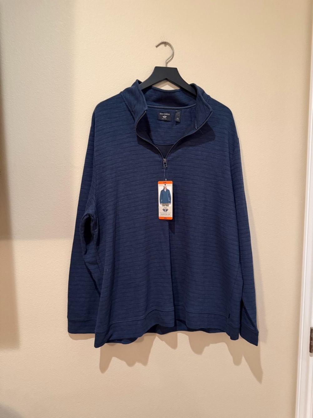 NWT Dockers Men's Navy Half-Zip Pullover Sweater